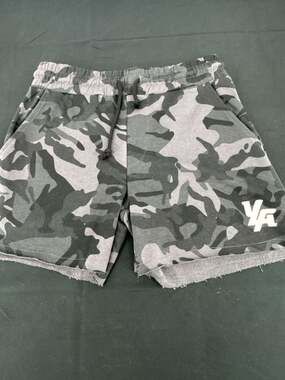 YoungLA Men's Camouflage French Terry Cut-Off Gym Shorts